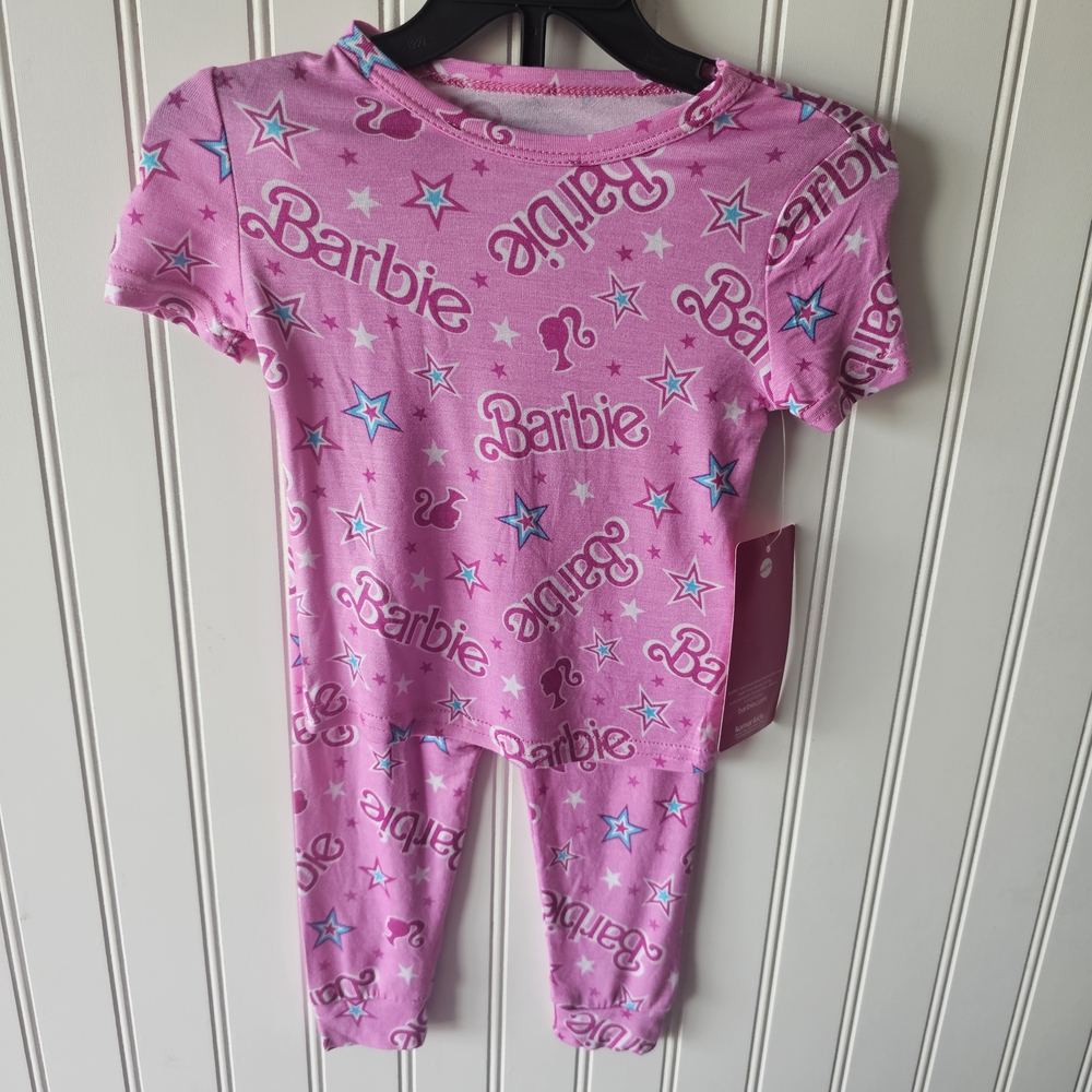 Barbie Pink Star Logo Matching Pajama Set